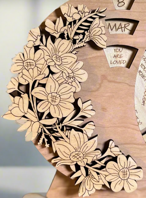 Perpetual calendar | Perpetual Calendar for Desk | Rotating Calendar | Forever Calendar | Inspirational Calendar | Perpetual Desk Calendar | Reusable Calendar | 3D Calendar | Wooden Calendar |