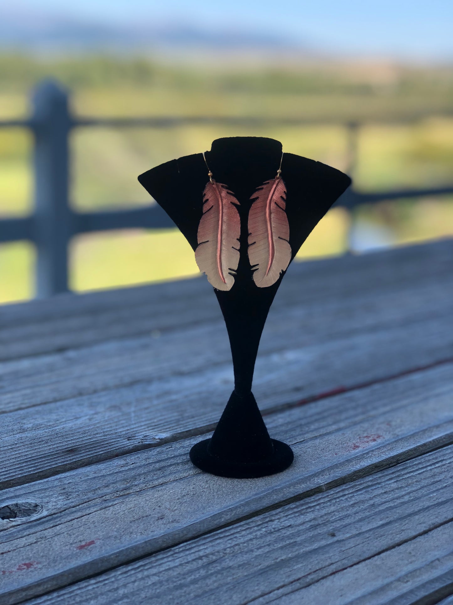 Western Leather Feather Earrings | Cowgirl Bachelorette Party Accessories