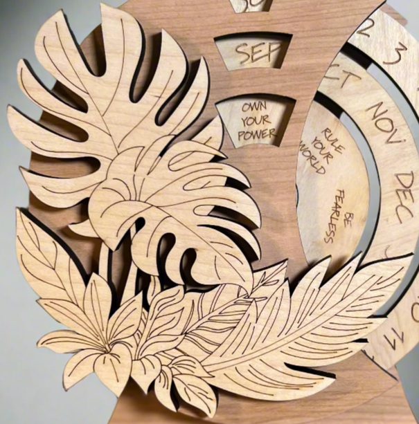 Perpetual calendar | Perpetual Calendar for Desk | Rotating Calendar | Forever Calendar | Inspirational Calendar | Perpetual Desk Calendar | Reusable Calendar | 3D Calendar | Wooden Calendar |