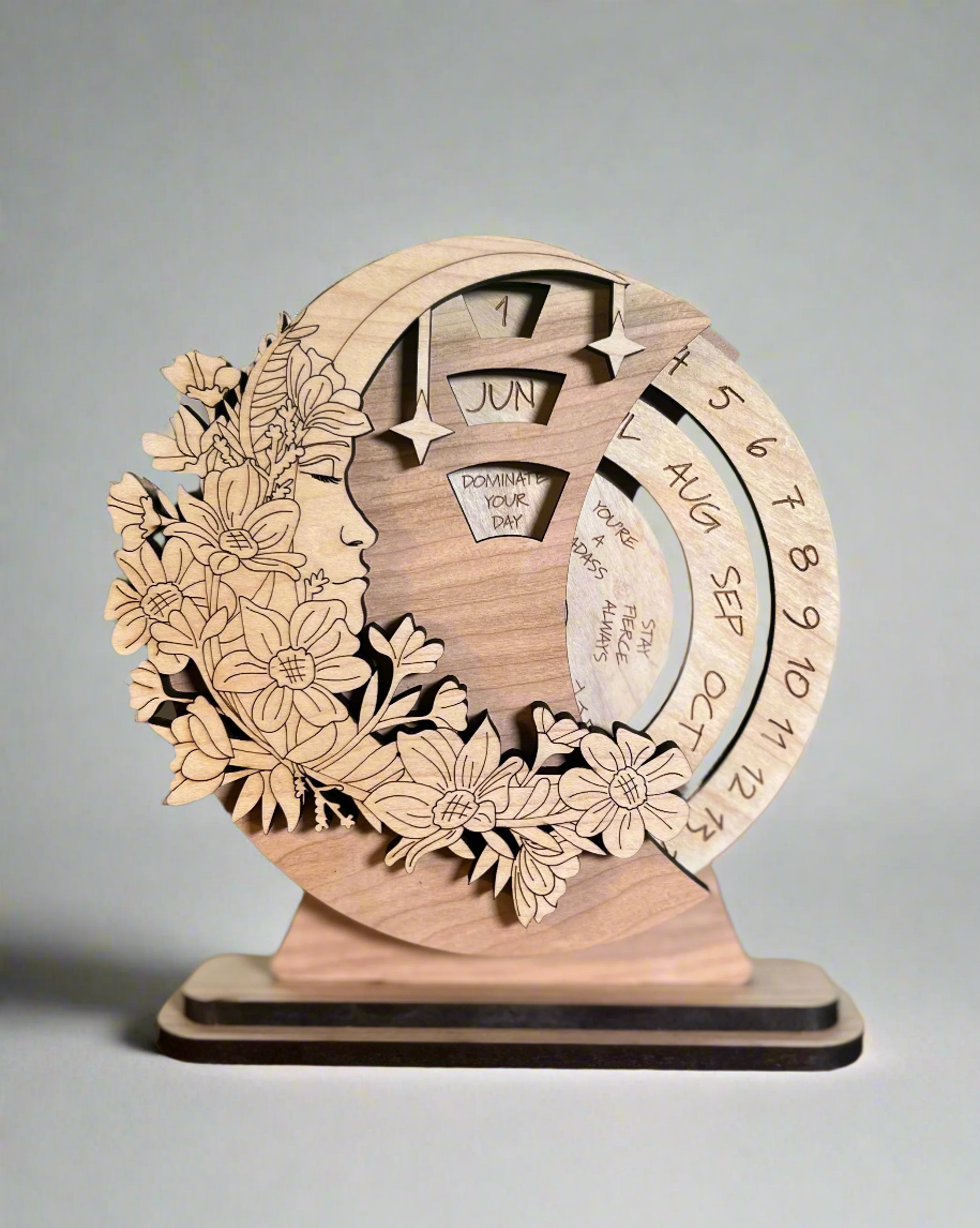 Perpetual calendar | Perpetual Calendar for Desk | Rotating Calendar | Forever Calendar | Inspirational Calendar | Perpetual Desk Calendar | Reusable Calendar | 3D Calendar | Wooden Calendar |
