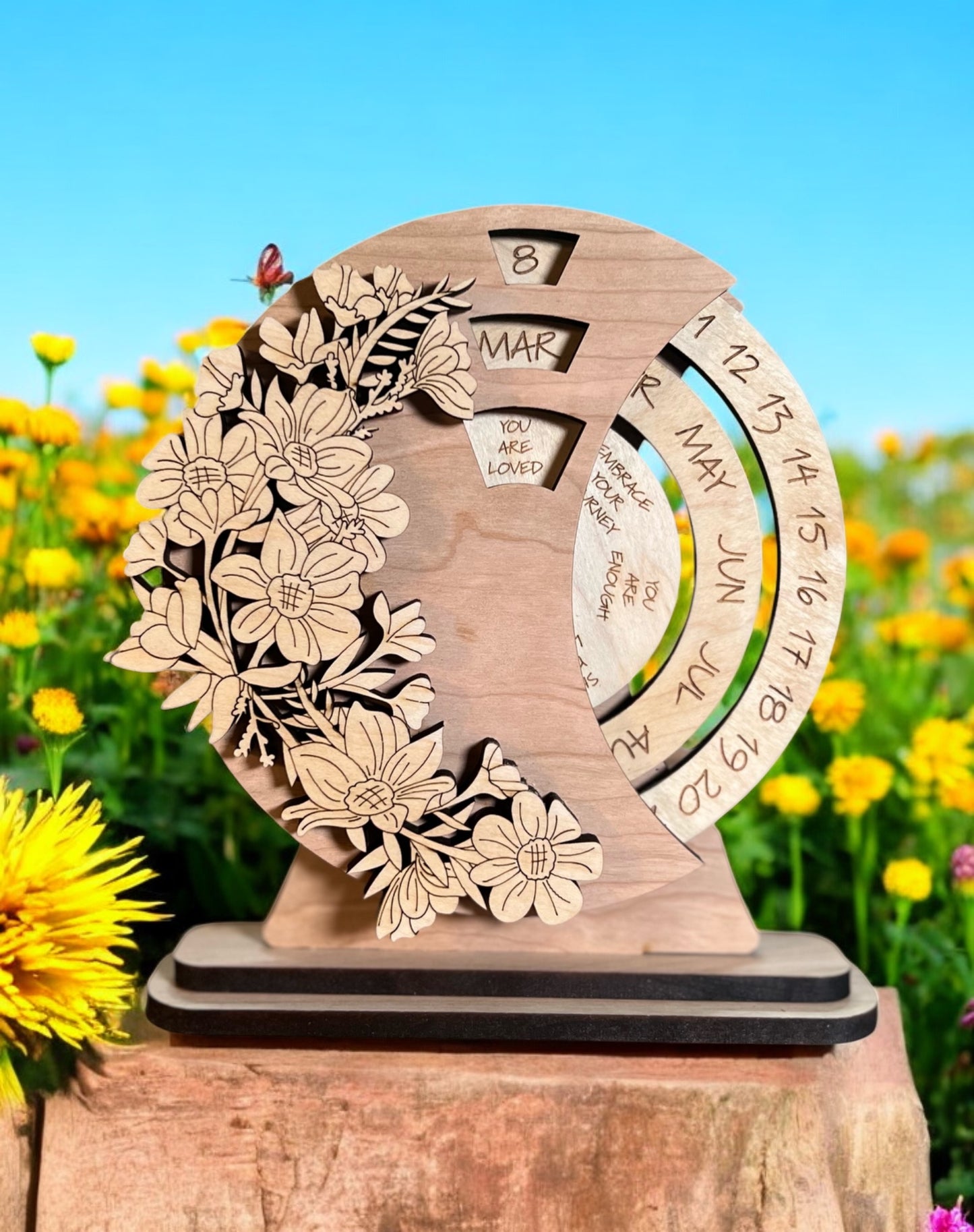Perpetual calendar | Perpetual Calendar for Desk | Rotating Calendar | Forever Calendar | Inspirational Calendar | Perpetual Desk Calendar | Reusable Calendar | 3D Calendar | Wooden Calendar |