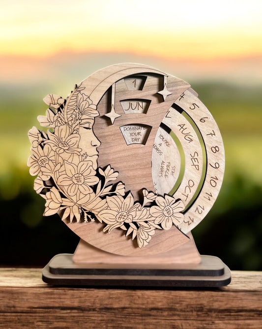 Perpetual calendar | Perpetual Calendar for Desk | Rotating Calendar | Forever Calendar | Inspirational Calendar | Perpetual Desk Calendar | Reusable Calendar | 3D Calendar | Wooden Calendar |