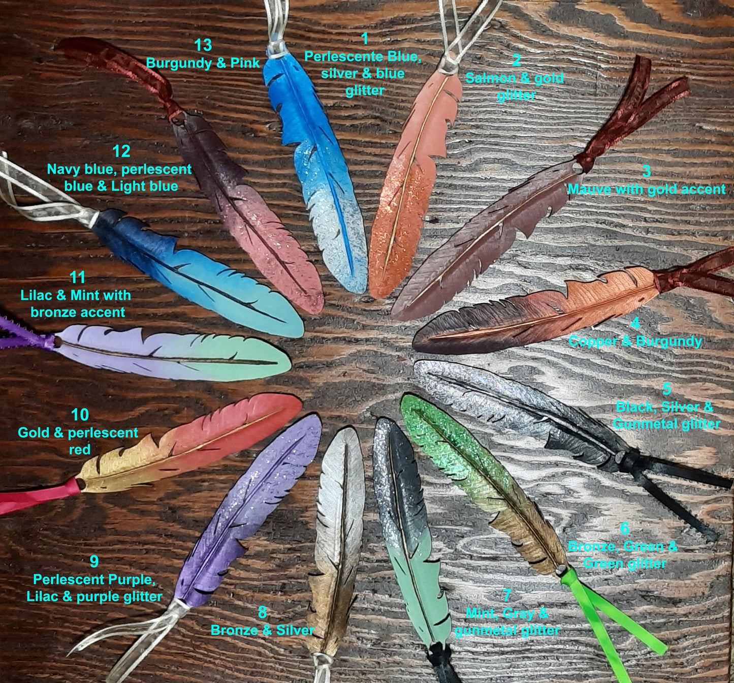Leather Bookmark | Leather Feather Painted Bookmarks | 3rd anniversary | Leather Goods