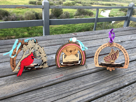 Customizable Ornament | Condolence Gift | Ornament for Loss | Ornament for Pet Loss gift | Cardinal Ornament | Butterfly Ornament with stand