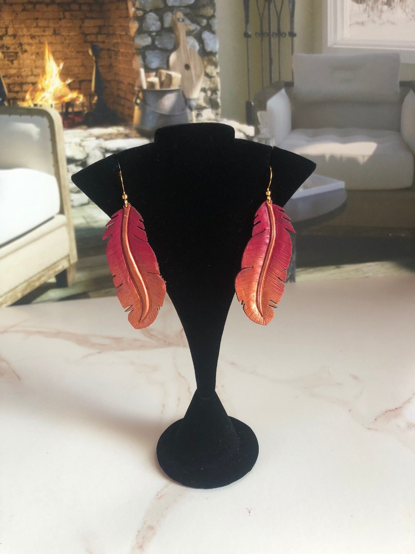 Western Leather Feather Earrings | Cowgirl Bachelorette Party Accessory