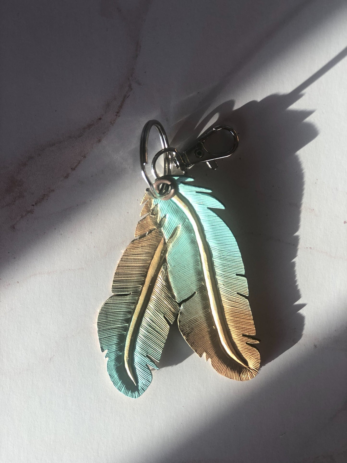 Western Leather Feather Earrings in Light Blue, Cool Earrings for Festivals, Carved Feather, Western Jewelry, Gold Earring, Western Bracelet