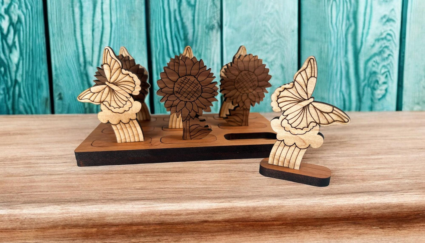 Three in a Row Game, Unique Tic Tac Toe Game, Personalized Wood Gift, Kids Christmas Present, Family Game Night Accessory