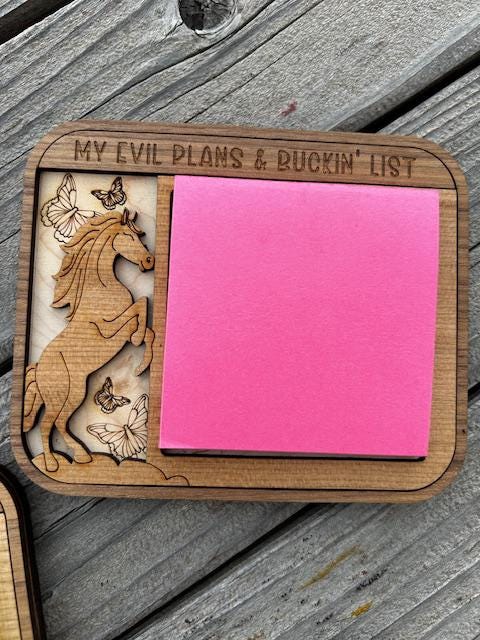 Personalized Sticky Note Holder, Custom Teacher Appreciation Gift, Mythical Creatures Notes Holder, Horse Lover Gift, Stocking Stuffer.