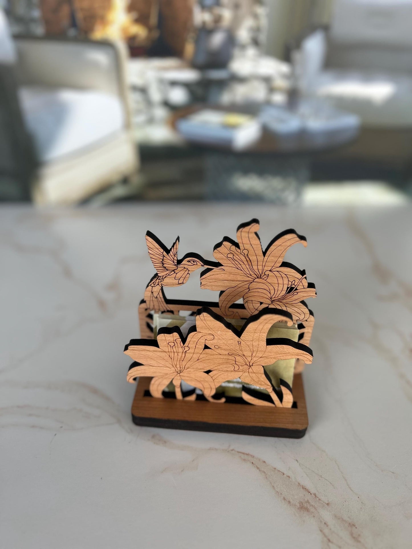Nature Business Card Holder, Desk Decor, Wood Desk Organizer, Pen Organizer, Office Desk Accessories, Card Holder for Desk, Cubicle Decor
