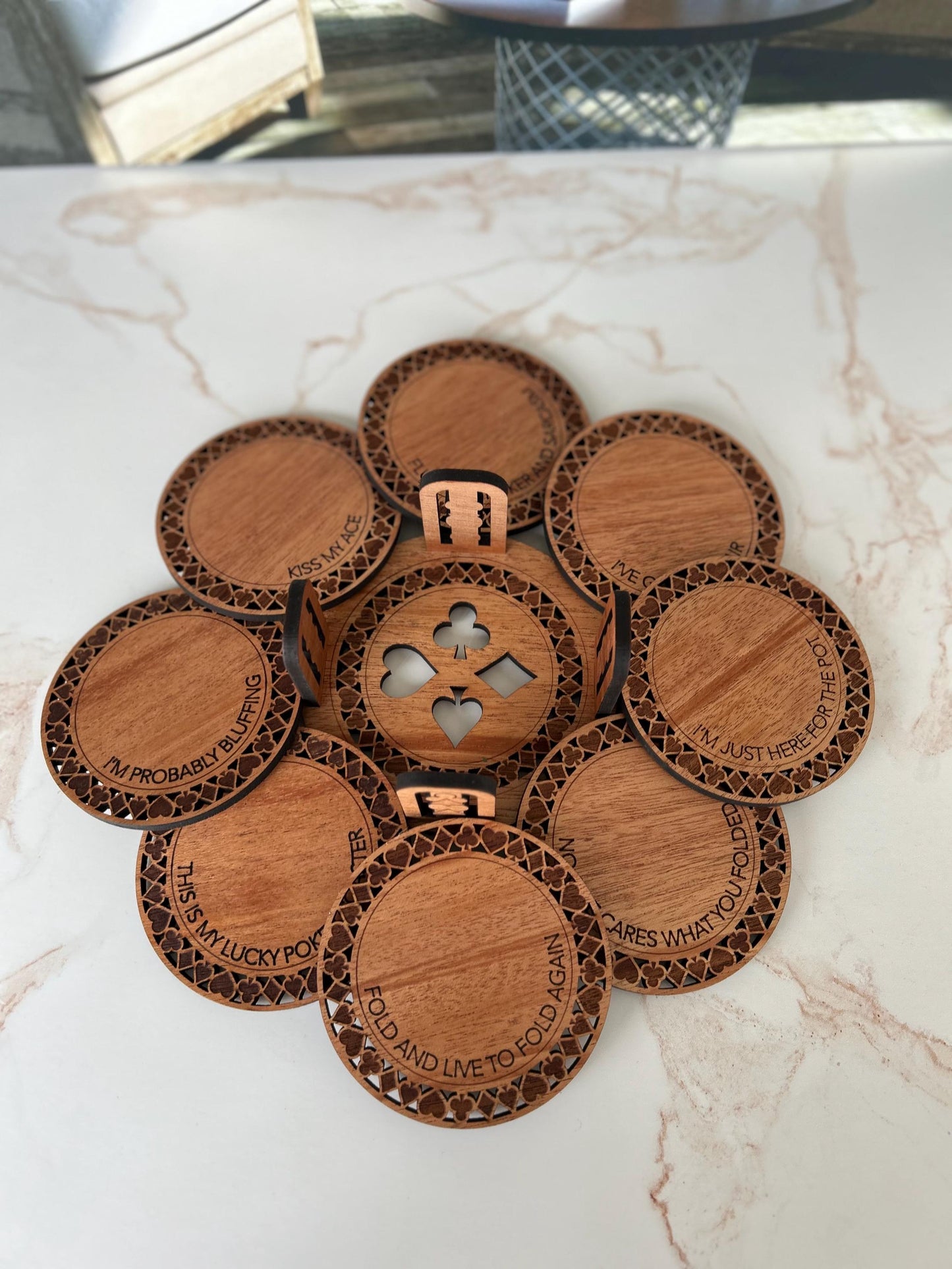 Wooden Coaster Set, Wooden Drink Coasters, Game Day Coasters, Beer Coasters, Custom Wood Coasters, Poker Night Coaster, Handcrafted Coasters