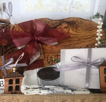 Personalized Housewarming Gift Basket | Real Estate Charcuterie Boards | Closing Gifts | Custom Boards and Coasters