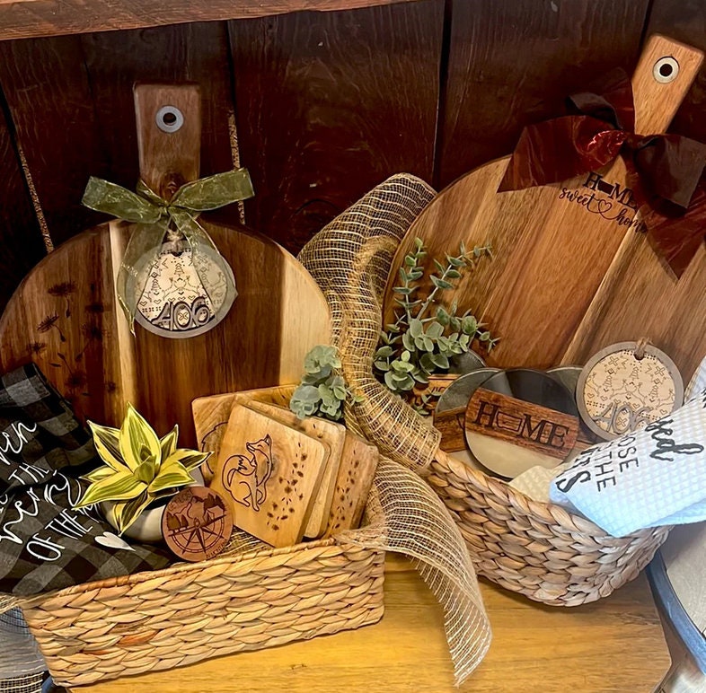 Personalized Housewarming Gift Basket | Real Estate Charcuterie Boards | Closing Gifts | Custom Boards and Coasters
