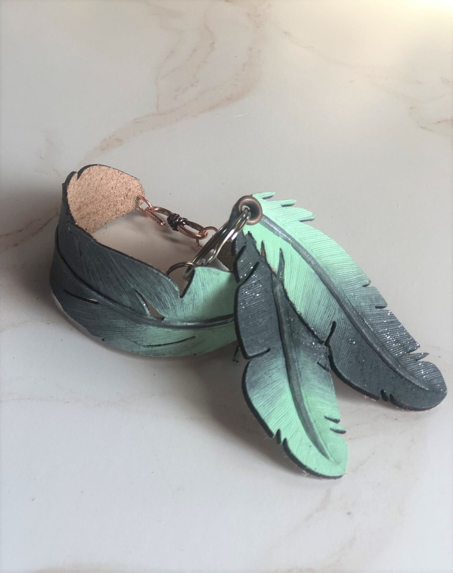 Cowgirl Bachelorette Earrings | Cool Earrings to wear on Festivals | Cowhide leather Earrings