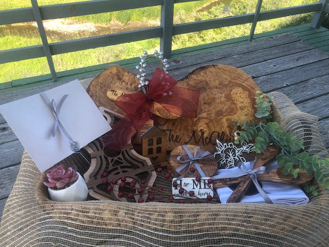 housewarming gift basket first home gift, real estate closing gift baskets  for couples, personalized charcuterie board wedding gift