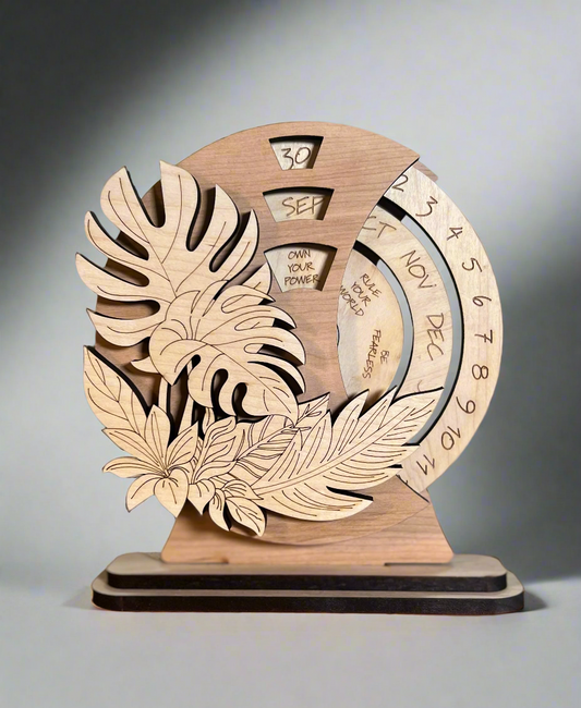 Perpetual calendar | Perpetual Calendar for Desk | Rotating Calendar | Forever Calendar | Inspirational Calendar | Perpetual Desk Calendar | Reusable Calendar | 3D Calendar | Wooden Calendar |
