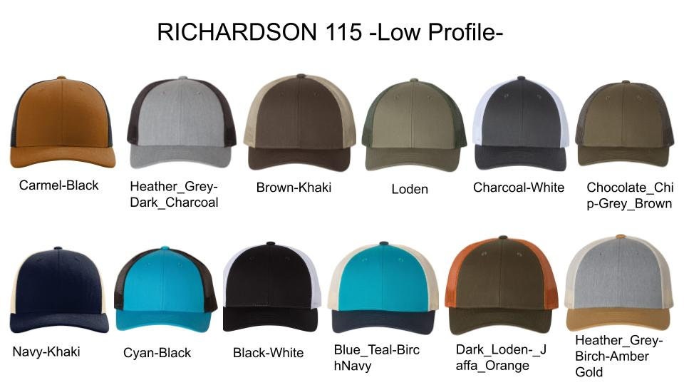 Hats with Custom Leather Patch | Veg Tan Genuine Leather Patch | Richardson Trucker Hat with Leatherette or Leather Patch