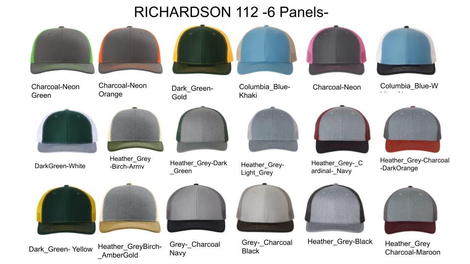 Hats with Custom Leather Patch | Veg Tan Genuine Leather Patch | Richardson Trucker Hat with Leatherette or Leather Patch