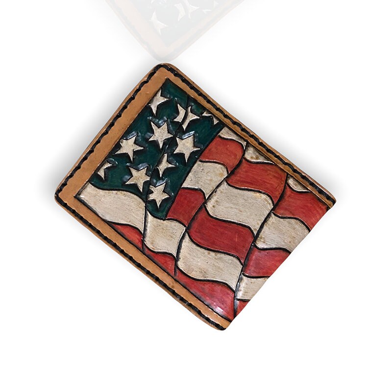 Mens Leather Wallet, dad wallet gift, Gift for Man, Cardholder, Husband Gift, Wallet for Men, Custom Flag Leather Wallet, Credit Card Wallet