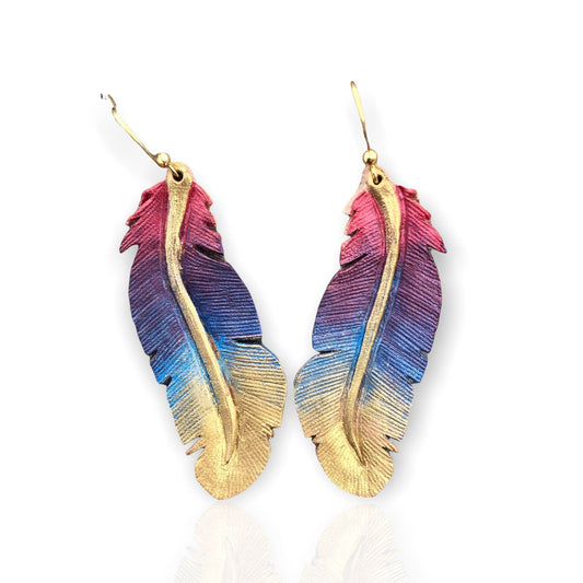 Western Leather Feather Earrings | Cowgirl Boots Accessories