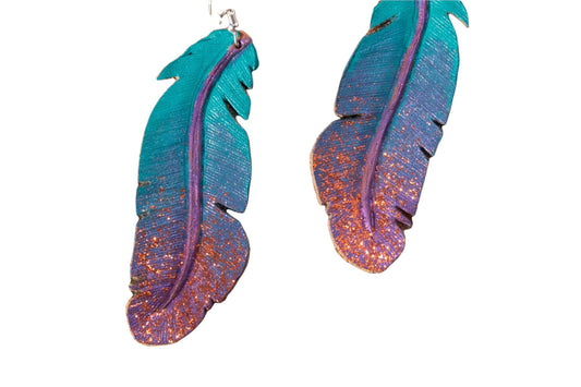 Western Leather Feather Earrings | Cowgirl Boots Accessories