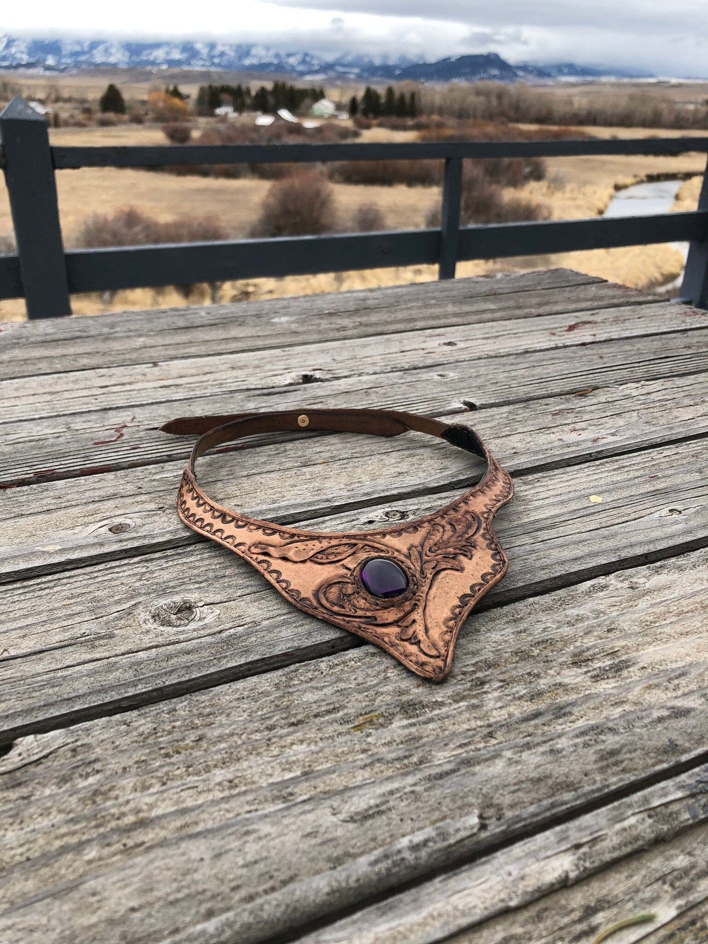 Western Leather Necklace with Leather Fringe | Cowgirl Boots Accessories