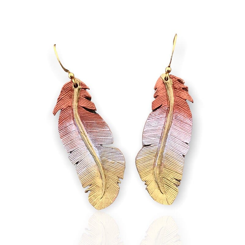 Western Leather Feather Earrings | Cowgirl Boots Accessories