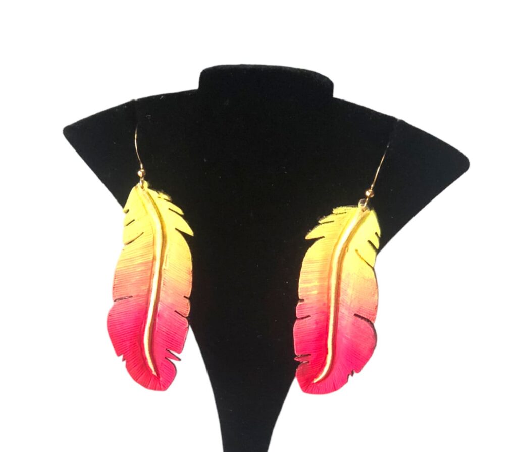Handmade Leather Feather Earrings: Western Cowgirl Bachelorette Jewelry