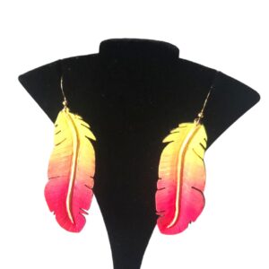 Handmade Leather Feather Earrings: Western Cowgirl Bachelorette Jewelry