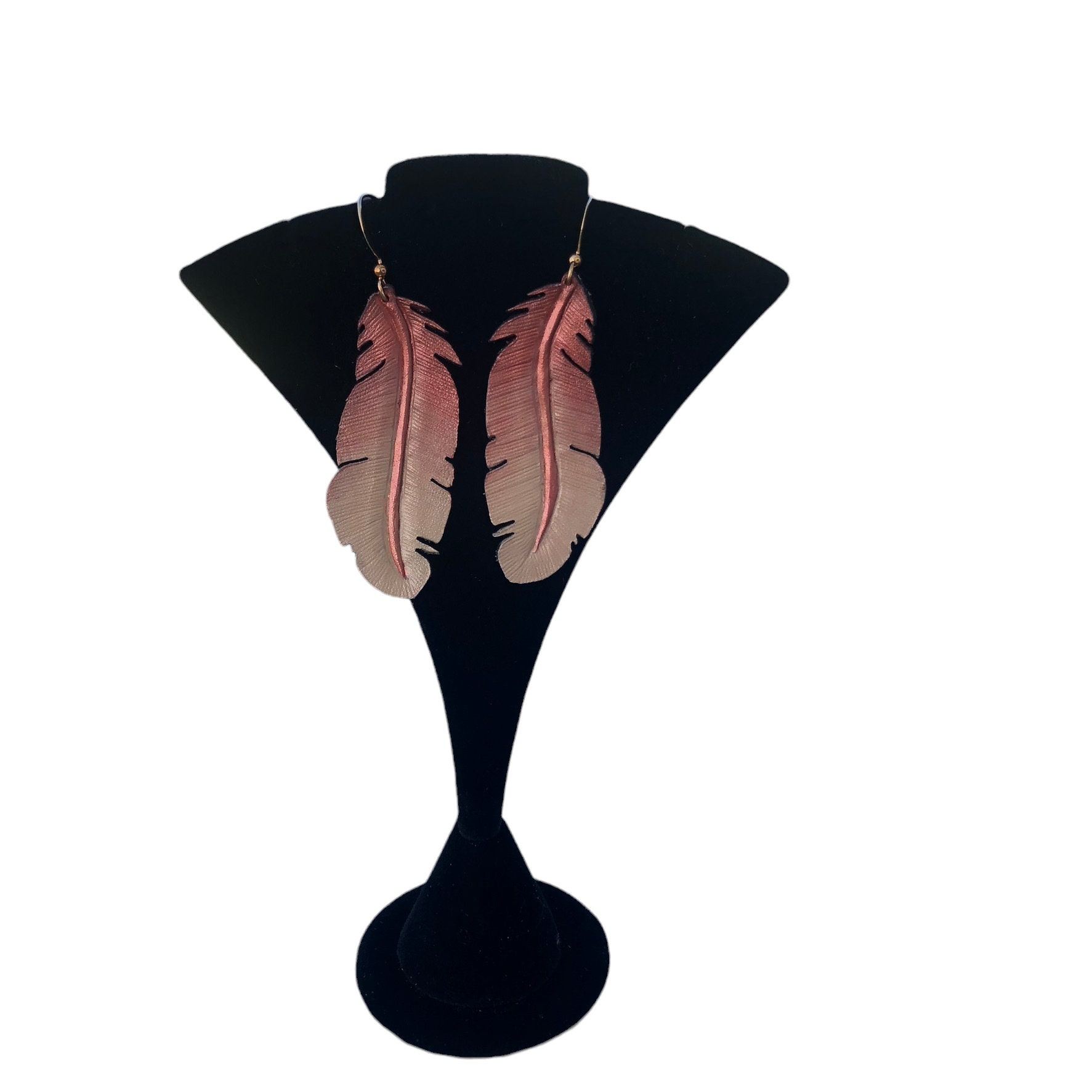 Western Leather Feather Earrings | Cowgirl Bachelorette Party Accessories - Image 5