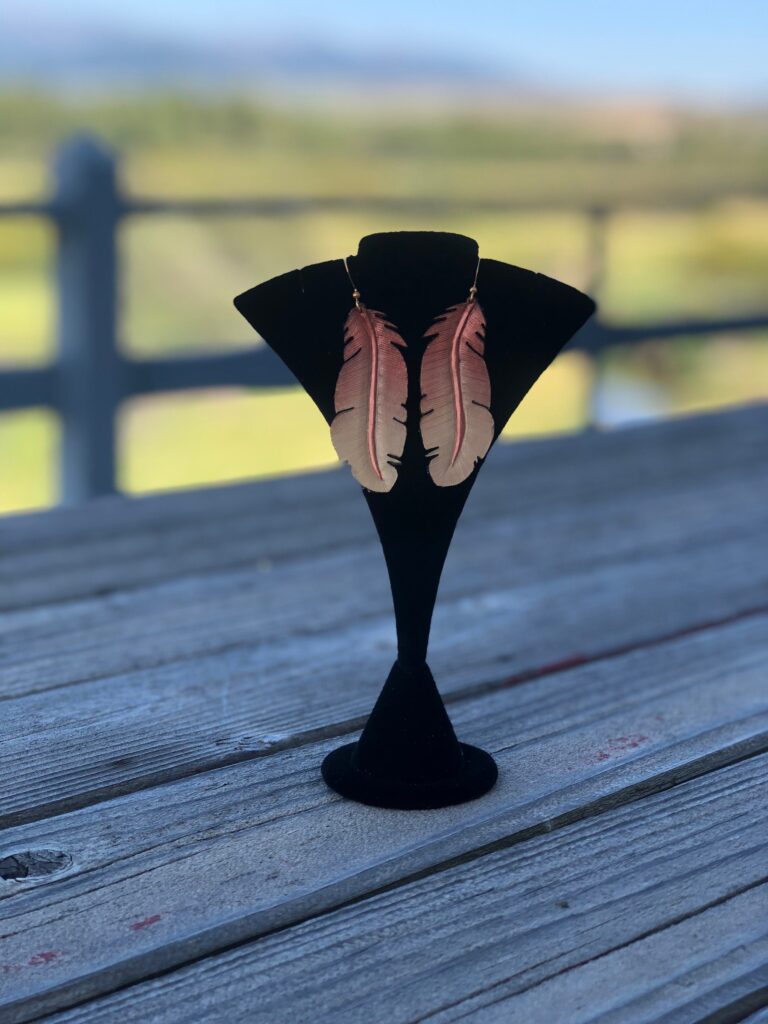 Western Leather Feather Earrings | Cowgirl Bachelorette Party Accessories