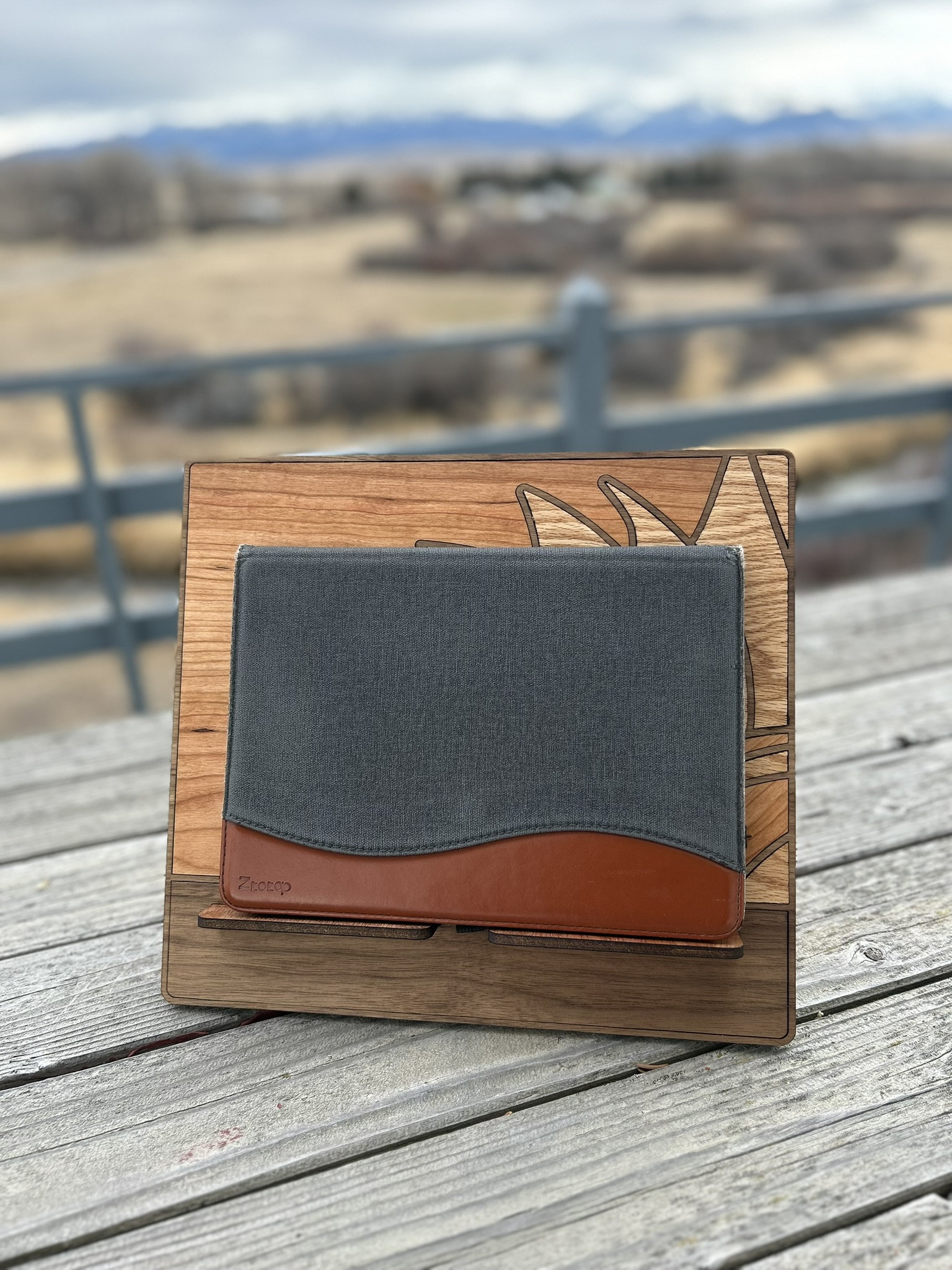 Southwest Mountain Cookbook Stand | Cookbook Holder for Counter | Geometric Wood Book Stand | Quilter Kitchen Gift | Kitchen Gift for Baker - Image 4