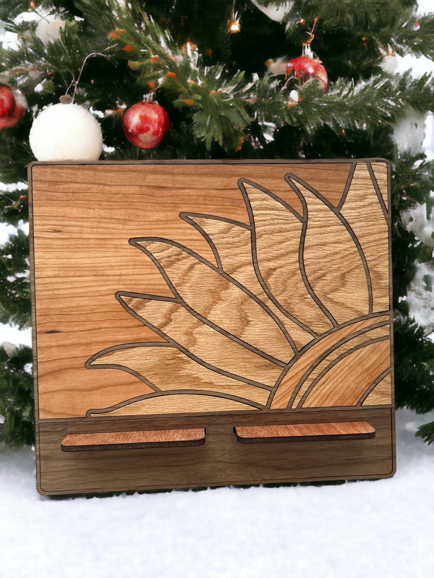 Customized Sunflower Wood Tablet Stand: Cookbook Holder - Image 6