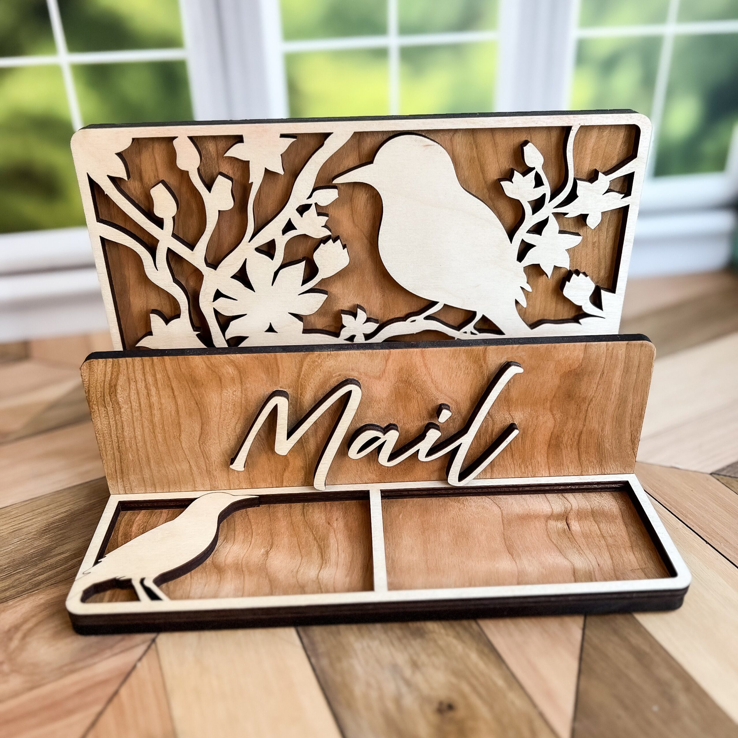 Personalized Wood Mail Holder: Entryway Key and Trinket Organizer - Image 6