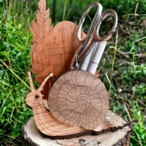 Snail Pencil & Cellphone Holder: Whimsical Mushroom Decor