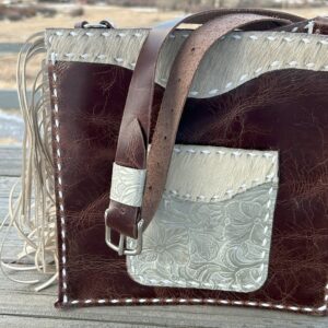 Handmade Cowhide Crossbody Bag: Boho Western Fringe Leather Purse
