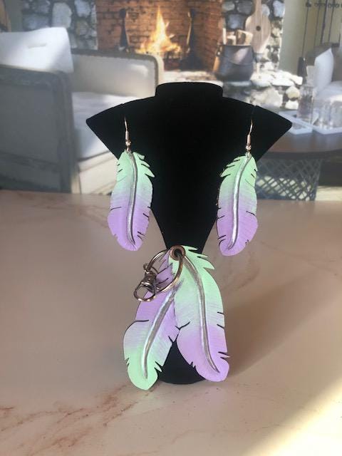 Handmade Leather Feather Earrings: Western Cowgirl Style - Image 6