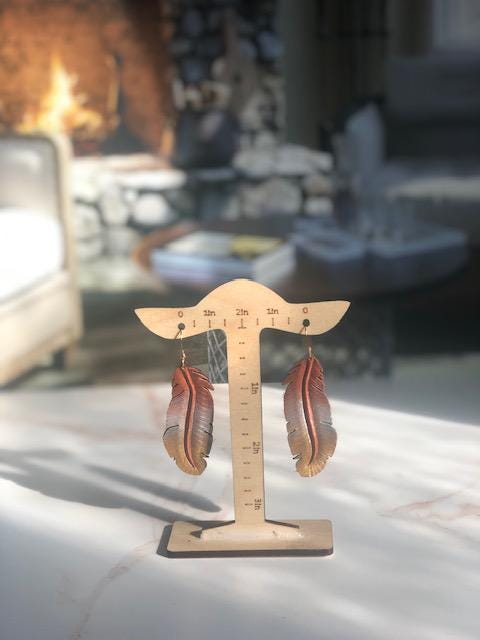 Western Leather Feather Earrings | Cowgirl Boots Accessories - Image 7