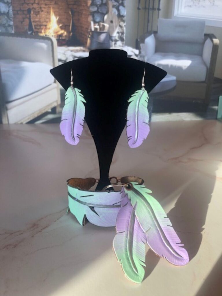Handmade Leather Feather Earrings: Western Cowgirl Style