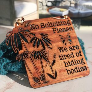 Funny No Soliciting Door Sign: Sarcastic Home Decor, fun co-worker gift, funny office decor