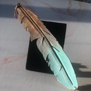 Hand-Painted Feather Leather Bracelet: Customizable Statement Jewelry