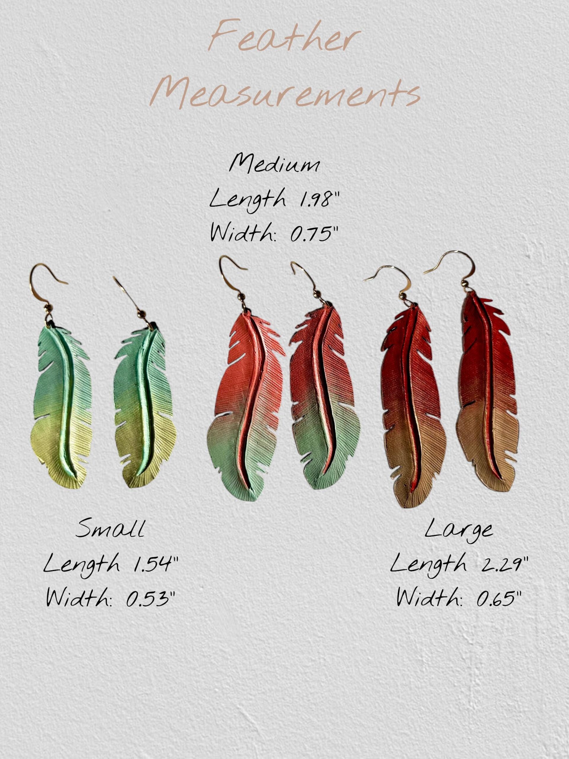 Veg Tanned Leather Feather Earrings: Hand-Painted Western Style - Image 10