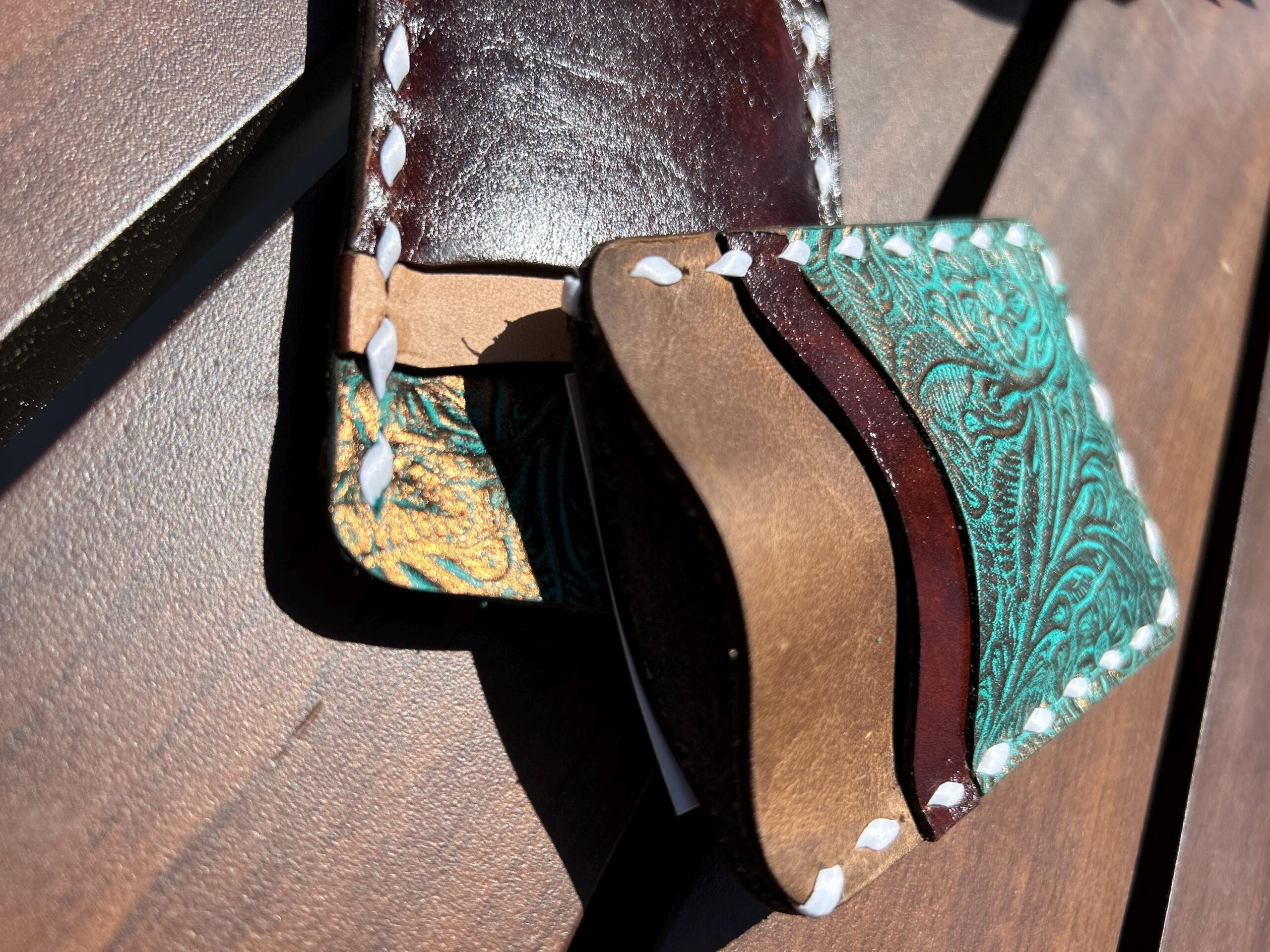 Slim Leather Wallet, Leather Pocket Wallet – Hand-Sewn, Slim Card Holder, Handmade card holder - Image 7