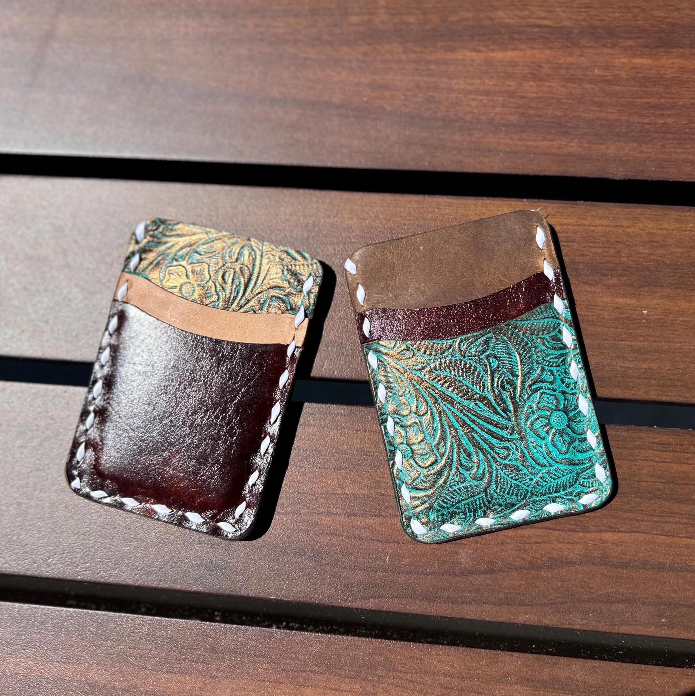 Slim Leather Wallet, Leather Pocket Wallet – Hand-Sewn, Slim Card Holder, Handmade card holder - Image 6