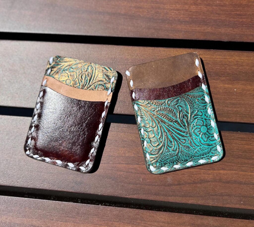 Slim Leather Wallet, Leather Pocket Wallet – Hand-Sewn, Slim Card Holder, Handmade card holder