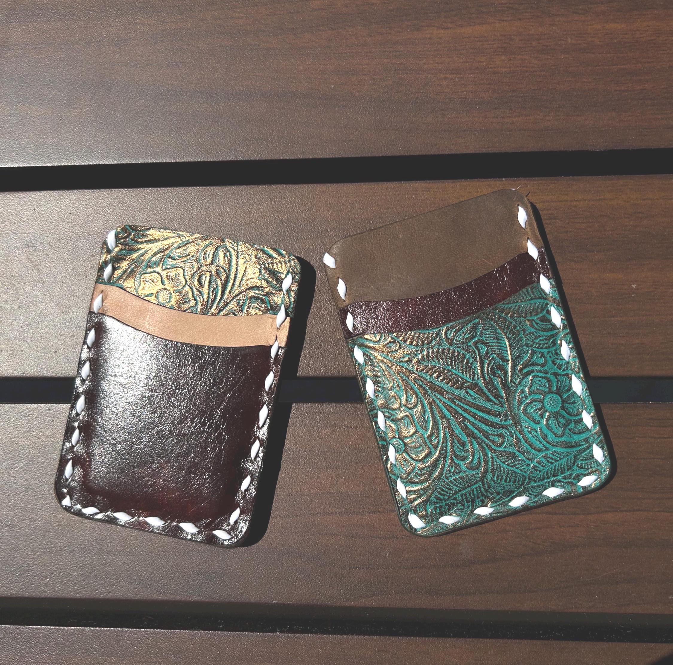 Slim Leather Wallet, Leather Pocket Wallet – Hand-Sewn, Slim Card Holder, Handmade card holder - Image 5