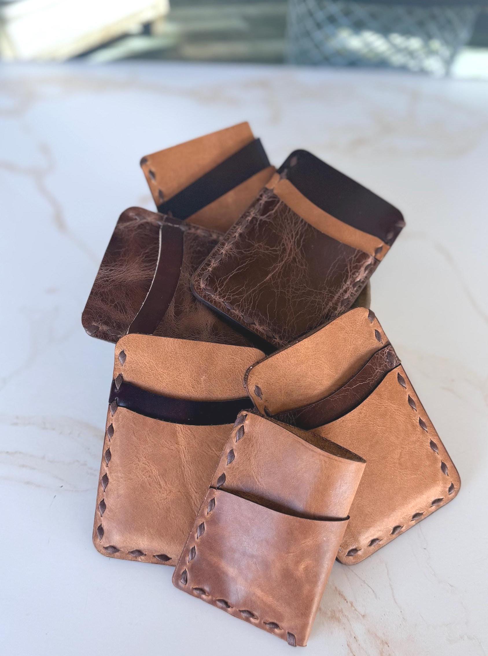 Personalized Slim Leather Wallet, Leather Pocket Wallet – Hand-Sewn, Leather Card Holder, Credit card holder - Image 2