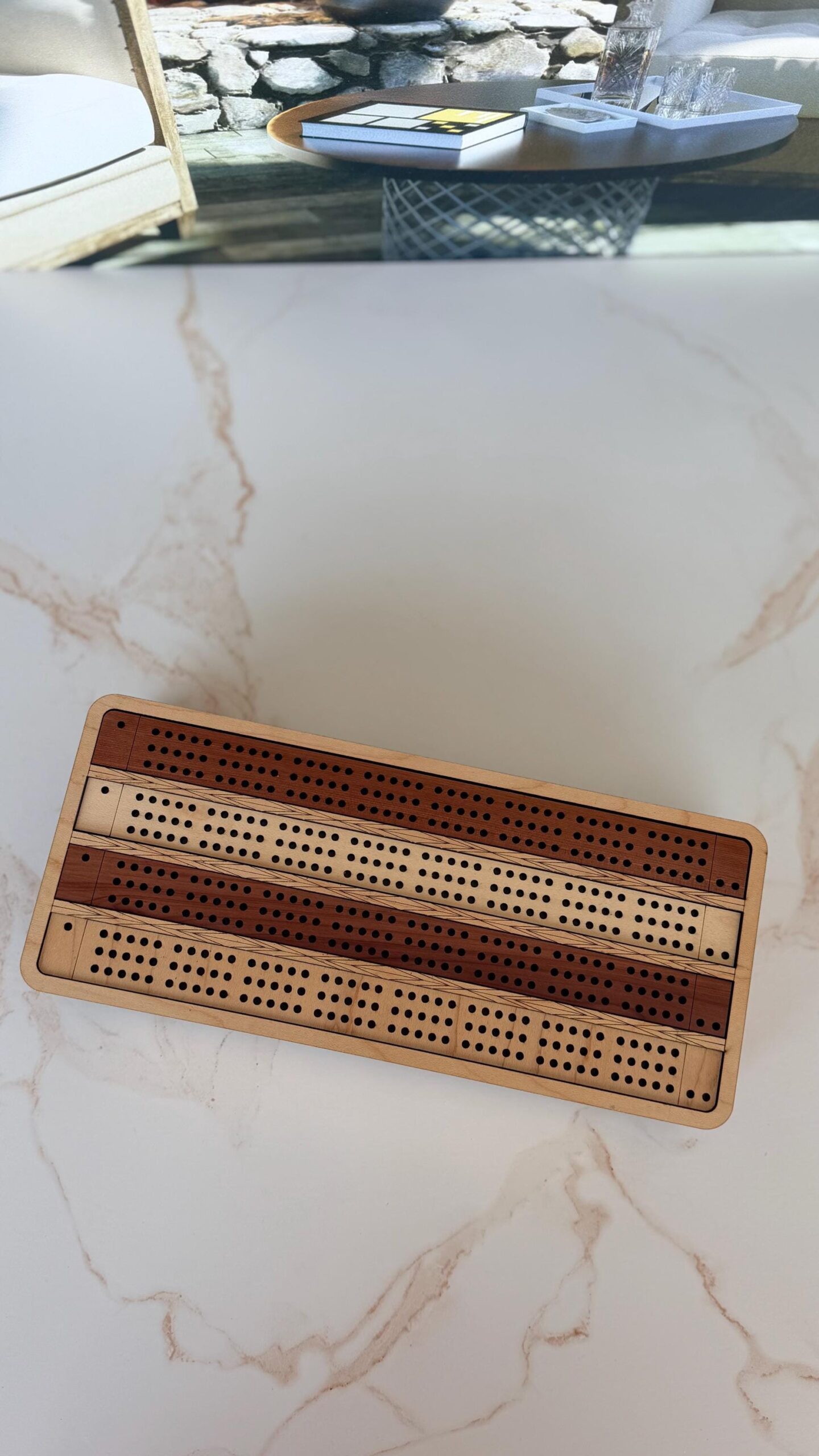 Custom Cribbage Game with Card & Peg Storage, Engraved Family Game for Road Trips, Cabins, Groomsmen Gifts, 4-Track Board, Heirloom Gift - Image 6