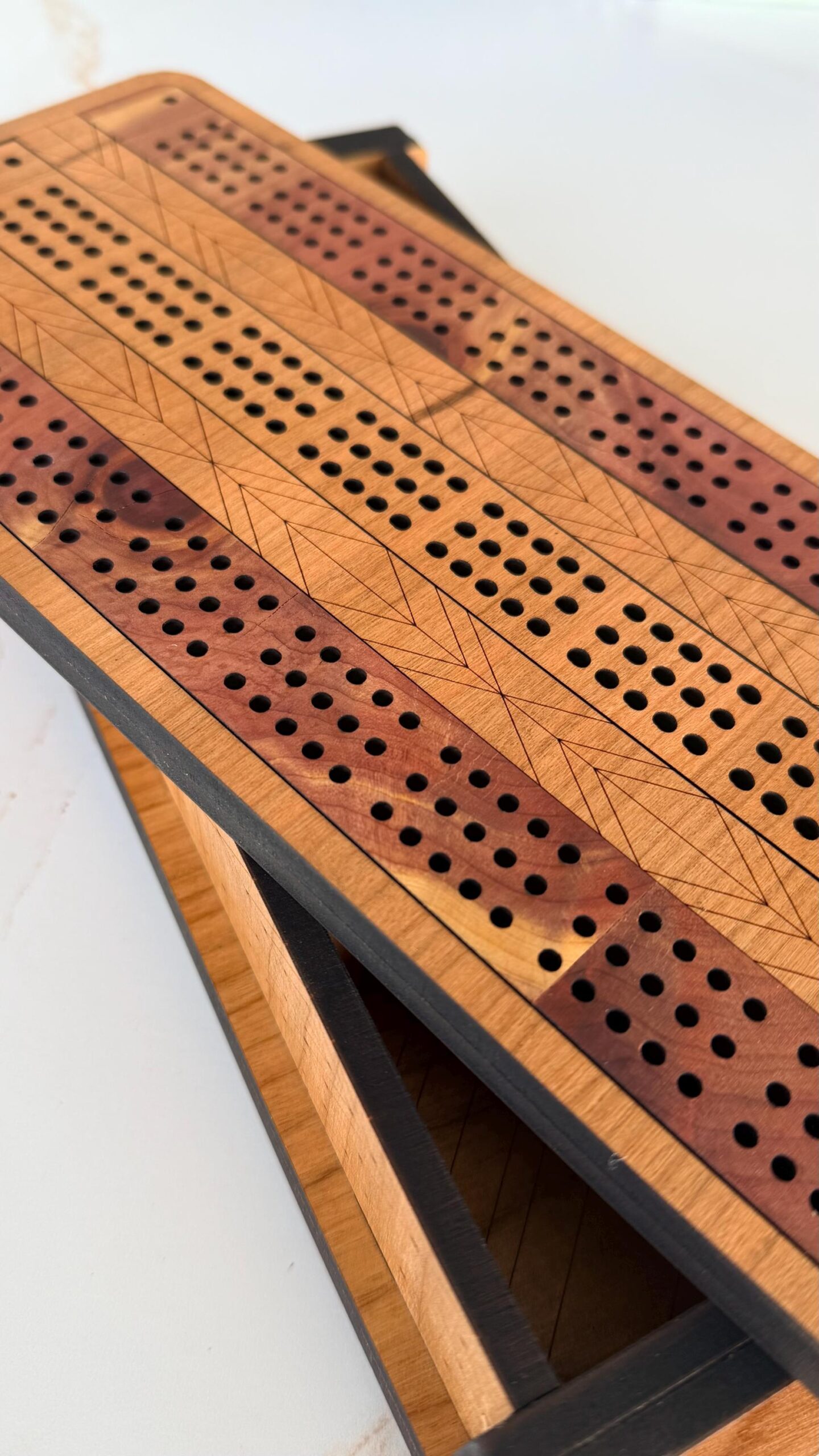 Personalized Wooden Travel Cribbage Board with Card & Peg Storage – Custom Engraved Portable Game for Road Trips, Cabins, Groomsmen Gifts - Image 12