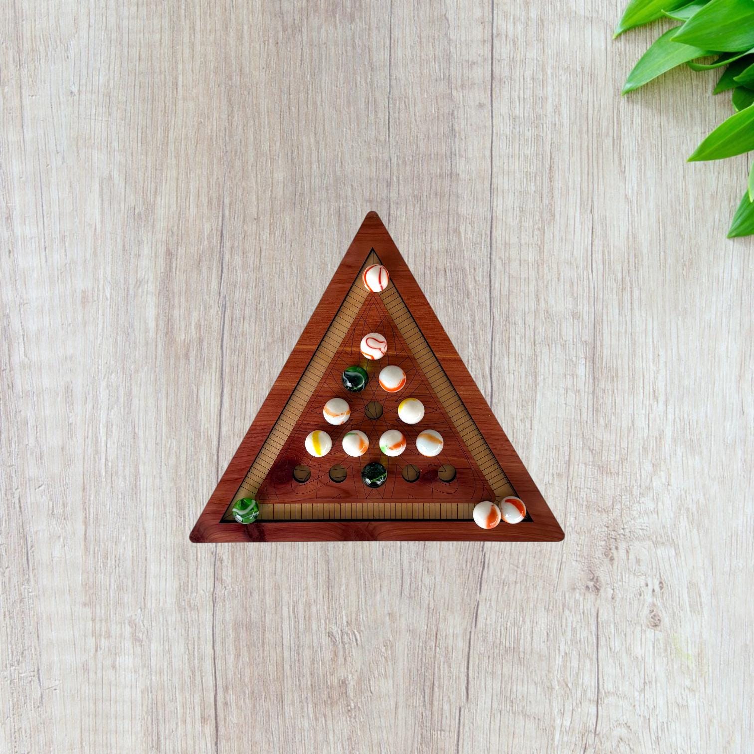 Handcrafted Wooden Triangle Solitaire Game – Heirloom Gift | Geometric Brain Teaser | Artisan Wood Gift | Rustic Home Decor - Image 7