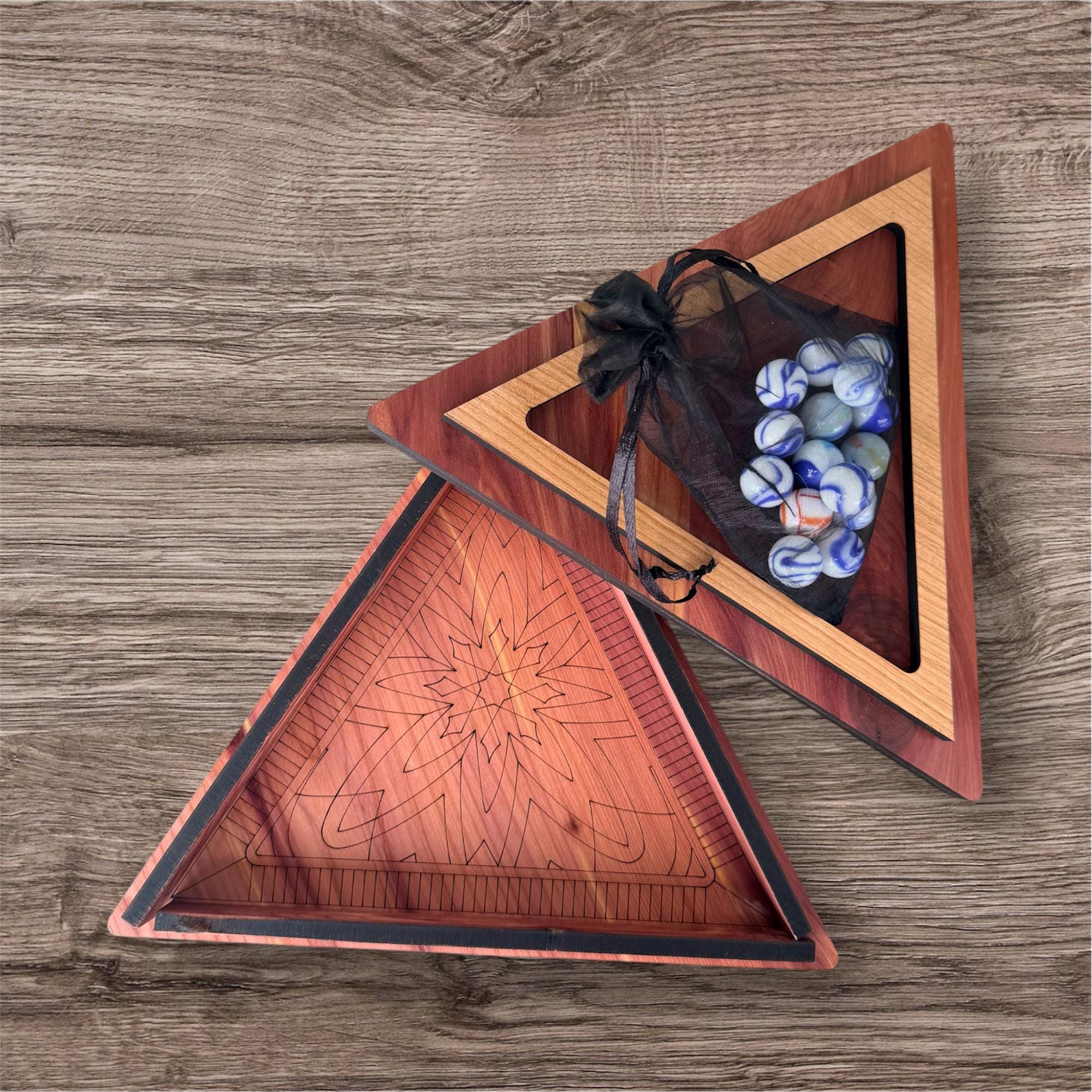 Handcrafted Wooden Triangle Solitaire Game – Heirloom Gift | Geometric Brain Teaser | Artisan Wood Gift | Rustic Home Decor - Image 6